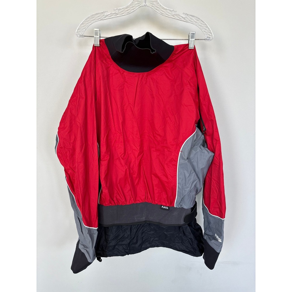 NRS Hyprotex Paddling Jacket Red Grey Kayaking Rafting‎ Splash Top Mens Large